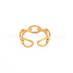 Placcatura ionica (ip) 304 in acciaio inossidabile a forma di catena a maglie aperte per le donne&nbsp;RJEW-S405-178G