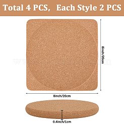 4 Stück Korkuntersetzer in 2 Stilen&nbsp;AJEW-CP0009-63