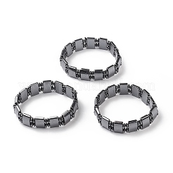 Moda de hematita magnética sintética pulseras elásticas&nbsp;BJEW-K007-04