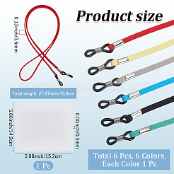 6 tour de cou en faux daim 6 couleurs pour lunettes&nbsp;AJEW-CL0001-48A
