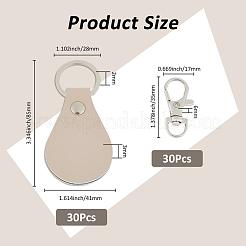 DIY-Schlüsselanhänger-Sets aus tropfenförmigem PU-Leder&nbsp;DIY-FH0007-82