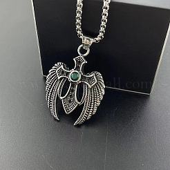 Vintage Gothic 304 Edelstahl Zirkonia Anhänger Halsketten&nbsp;ZQ9567