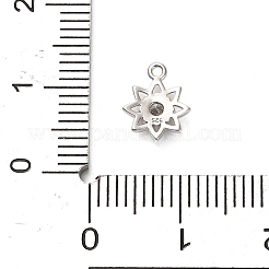 925 breloque étoile à 8 branches en argent sterling et oxyde de zirconium transparent&nbsp;STER-U009-06P