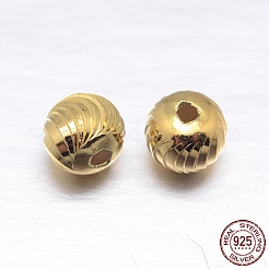 925 perlina distanziatrice rotonda in argento sterling con taglio fantasia&nbsp;STER-M103-07-5mm-G