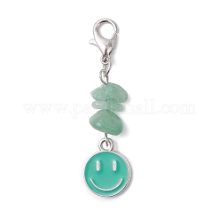 6 pz decorazioni pendenti in lega smaltata a forma di volto sorridente&nbsp;HJEW-JM04449