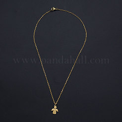 201 colliers pendentifs en acier inoxydable&nbsp;NJEW-S105-JN572-40-2