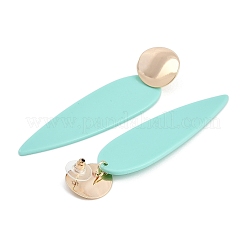 Orecchini a goccia in resina e ottone per donna&nbsp;EJEW-U030-01G-01