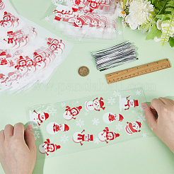 100 Stück Weihnachtsschneemann bedruckte Opp-Zellophan-Süßigkeitenverpackungsbeutel&nbsp;ABAG-GF0001-41B