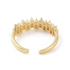 Bague de manchette ouverte rectangle en zircone cubique transparente&nbsp;RJEW-G283-09G