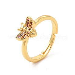 Anello regolabile a forma di ape con zirconi cubici&nbsp;RJEW-D076-05G