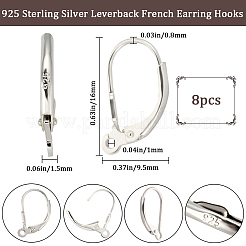 4 Paar 925 Sterling-Silber-Kreolen mit Klapphebel&nbsp;STER-BBC0001-86