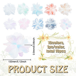 10 Stück 10 Farben Organza Blumenornament Zubehör&nbsp;DIY-FG0006-45