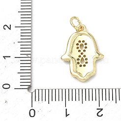 Pendentifs avec zircon cubiques à micro-pavés en laiton&nbsp;KK-H255-09G-01
