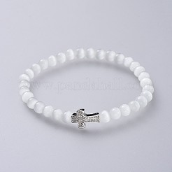 Bracciali elasticizzati cat eye&nbsp;BJEW-JB04589