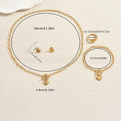 Edelstahl-Herzarmbänder & Ohrringe & Halsketten & Ringe-Sets für Frauen&nbsp;WD1848