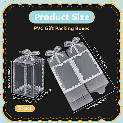 Boîtes d'emballage cadeau en PVC transparent avec imprimé cœur pliable&nbsp;CON-WH0085-192A-02
