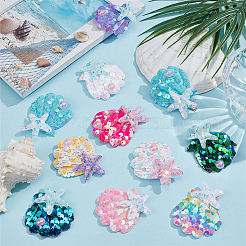 36 Stück 9 Farben Polyester & Pailletten Ornament Zubehör&nbsp;DIY-PH0033-86