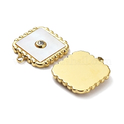 Ionenbeschichtung (IP) 304 Edelstahl Pavé weiße Muschelanhänger&nbsp;STAS-Q254-36G