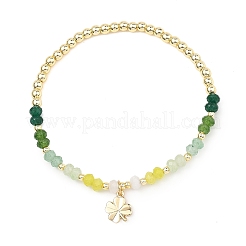 Pulseras con dijes de latón en forma de trébol&nbsp;BJEW-JB13636