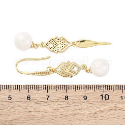 Orecchini pendenti in ottone con micro pavé di zirconi chiari&nbsp;EJEW-F362-04G