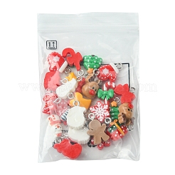 24pcs 12 Arten Weihnachtsthema-undurchsichtige Harzanhänger&nbsp;RESI-FS0001-86B