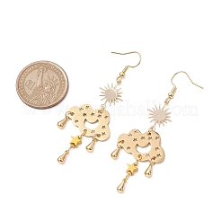 Orecchini pendenti in ottone e acciaio inossidabile 304&nbsp;EJEW-TA00436-01