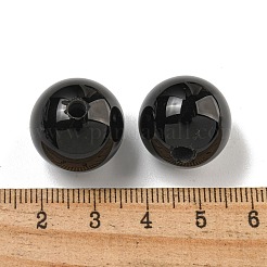 Gefärbte und erhitzte natürliche schwarze Achatperlen&nbsp;G-G147-01H