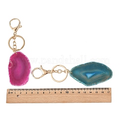 Portachiavi in agata naturale e acciaio inossidabile 304&nbsp;KEYC-JKC01494