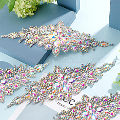 4 Stück Blumen-Glitzerglas-Hotfix-Strass&nbsp;FIND-FG0005-50
