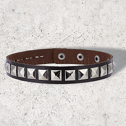 2 bracelet de bras en alliage et cuir PU&nbsp;AJEW-CY0002-15B