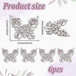 6 Stück Schmetterlings-Hotfix-Glas-Strass&nbsp;DIY-NB0014-53