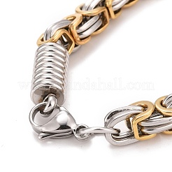 Ionenplattierung (IP) 304 Edelstahl-Säulengliederarmband mit byzantinischen Ketten für Männer&nbsp;BJEW-G649-01G