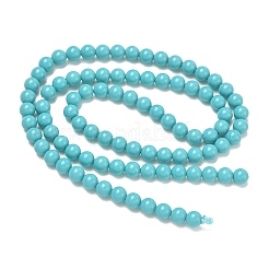 Brins de perles rondes synthétiques taiwan turquoise&nbsp;G-A130-4mm-L08