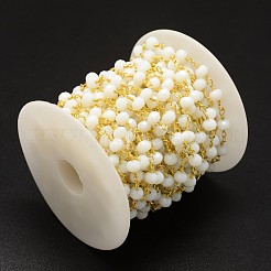 Chaîne facettée perles de verre à la main rondelle à la main&nbsp;CHC-L029-01