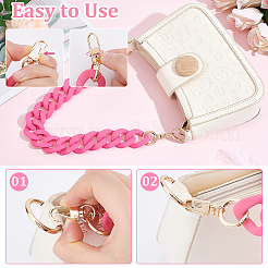 Taschenriemen aus Acryl mit Curban-Kette&nbsp;FIND-WH0128-04