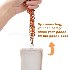 Cadena de teléfono celular de enlace de acrílico transparente cadena de cuello cruzado&nbsp;HJEW-AB00022