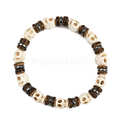 2 Stück Stretch-Armbänder aus natürlichen Kokosnuss- und synthetischen Türkis- und nicht magnetischen synthetischen Hämatitperlen für Männer und Frauen&nbsp;BJEW-JB12133