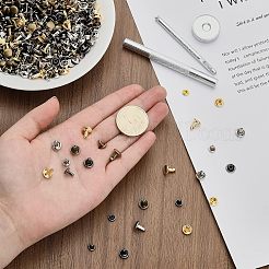 320 Sätze 4 Farben 2 Größen Eisen-Halbrohr-Kollisionsnieten-Kits&nbsp;DIY-WH0304-489