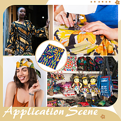 Tela de poliéster con estampado de cera tradicional africana&nbsp;DIY-WH0698-083