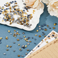 350 pièce de perles de rocaille en verre galvanisé&nbsp;SEED-DC0001-10