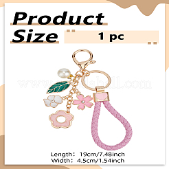 Porte-clés fleur en alliage émaillé pour filles&nbsp;KEYC-LP0001-30