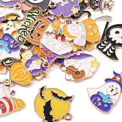 24pcs 12 Stil Halloween Thema Legierung Emaille Anhänger&nbsp;ENAM-TA0001-51