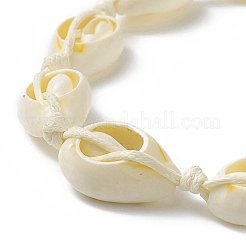 Cavigliera da donna con perline intrecciate in conchiglia di ciprea naturale&nbsp;AJEW-AN00527-01