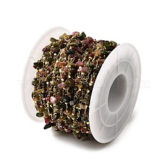 Chaînes artisanales en perles de tourmaline multicolore naturelle&nbsp;CHC-F020-10G-02