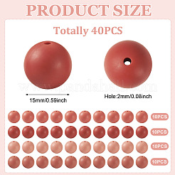 40 perles focales rondes en silicone de 4 couleurs&nbsp;SIL-TAD0001-02G