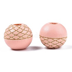 Perles de bois naturel peintes&nbsp;WOOD-S057-072P