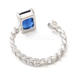Bague ouverte en laiton avec zircone cubique&nbsp;KK-E055-01P-01