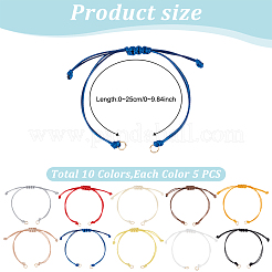 50 Stück 10 Farben gewachste Polyester-Flechtschnur zum Basteln von Armbändern&nbsp;AJEW-DR00006