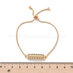 Rechteckige Messing-Armbänder mit Mikropflaster und Zirkonia-Gliedern&nbsp;KK-R217-52G