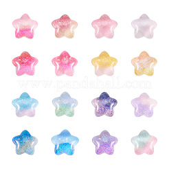 32 Stück 16 Farben leuchtende transparente Harzstern-Cabochons&nbsp;RESI-TA0004-28